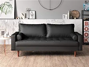 US Pride Furniture NS5452-S Caladeron Mid-Century Modern Sofa in Faux Le... - $752.99