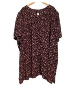 MIB Womens Tunic Top Size JK Plus Size Button Up Purple Flowers Short Sl... - $541.28 MXN