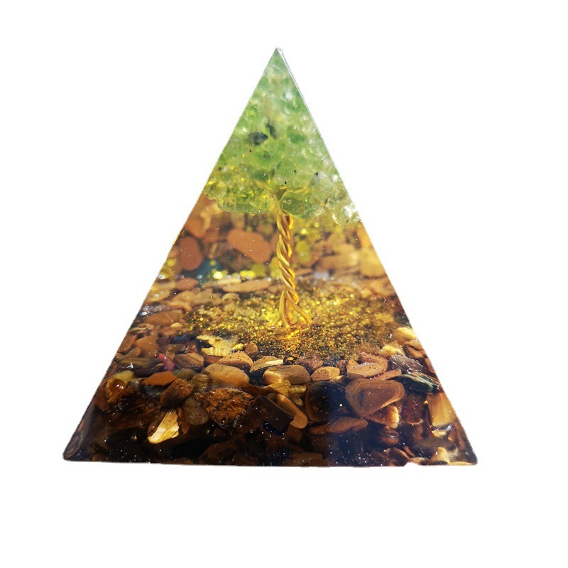Natural Orgonite Pyramid Reiki Amethyst Energy Healing Chakra Meditation... - $11.99