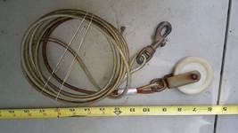 22EE72  STEEL CABLE AND HARDWARE FROM DOG RUN, 9&#39; LONG, 3/16&quot; VINYL ON S... - $3.92