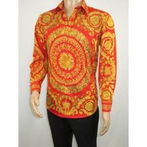 Men's AVM Crystal Shirt Medallion Medusa Cotton Turkey Slim Fit 9628-07 Red image 8