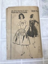 1950s Vntg Advance Sewing Pattern 9674 Womens  Full Skirt Belted Dress S... - £25.37 GBP