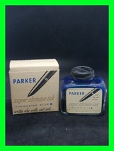 Original Vintage Parker Super Chrome Blue-Black Ink With Original Box Ha... - $39.59