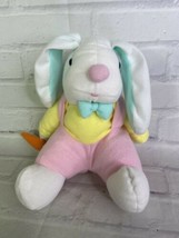 Vintage Kenley Corp Bunny Rabbit Plush Stuffed Animal Toy Multicolor With Carrot - £20.82 GBP