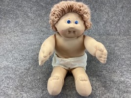 Vintage Cabbage Patch Kids Short Brown Hair Blue Eyed Doll 1986 Xavier Roberts - £9.48 GBP