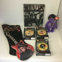 Elvis Presley Memorabilia Lot Stocking Ty Beanie Baby Book 3 Musical Ornaments - £59.15 GBP