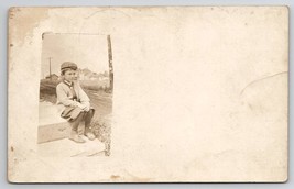 RPPC Adorable Walter Sitting On Steps 1912 To Castorland NY Postcard P26 - $9.95