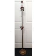 Antique Cast Iron/Etched Brass Floor Lamp Double Socket Finial 64&quot; Tall ... - £156.90 GBP