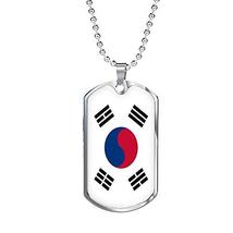 Express Your Love Gifts South Korea Flag Necklace South Korea Flag Stainless Ste - £42.48 GBP