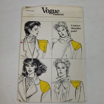 Vintage Vogue 8817 Sewing Pattern Miss Couture Shoulder Pats One Size - $11.30