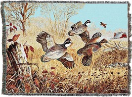 72x54 QUAIL Wildlife Bird Tapestry Throw Blanket - £48.30 GBP