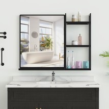 Wonstart Black Metal Framed Bathroom Mirror With Shelf, 24.4 * 31In, Black - $131.92