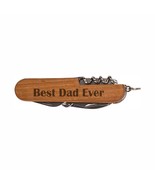 Dad Gifts Best Dad Ever Wooden 8-Function Multi-Tool Pocket Knife Laser ... - £11.94 GBP