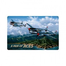 Pair of Aces Airplane Aviation Plane Fighter Jet Military Metal Sign - £23.55 GBP