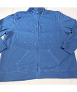 Onque Women Casuals Zip Up Jacket Elements Of Style Beaded Sweatshirt Bl... - $30.08 CAD