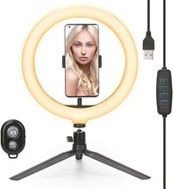 Ring Light 10 Inch with Stand,Ring Light for Laptop, Phone Holder,3 Light Modes - £10.06 GBP