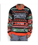 New! Size Adult Large GeekNet Star Wars Ugly Christmas Sweater Yoda Vader - $20.99
