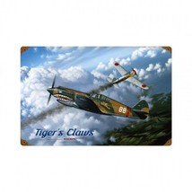 Tiger&#39;s Claw Stan Stokes Airplane Aviation Plane Fighter Jet Military Metal Sign - $34.95