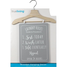 Laundry Rules: Guide to Procedures ~ Wooden Hanging Decor ~ 11.8&quot; x 16.7&quot; - £17.67 GBP