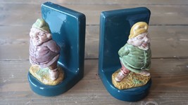 Heavy Ceramic Gnome Bookends 4.5 x 3 x 3 inches - £71.56 GBP