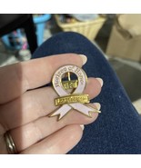 LONGABERGER Horizon of Hope Goldtone &amp; Pink Ribbon Breast Cancer Pin wit... - $9.00