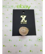 Z by Zaxie Gold Tone Metal Stretch Ring With Rhinestones Dome Shaped Top... - $15.12