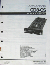 Yamaha CD8-CS Digital Cascade Card Original Service Manual / Schematics ... - $32.66