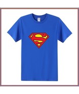 Super Hero&#39;s Supermen&#39;s Blue Cotton Short Sleeve O Neck Unisex Basic Tee... - £33.69 GBP