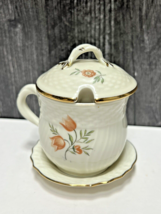 Royal Copenhagen Frijsenborg Mustard Jar &amp; Under Plate Saucer or Butter Pat - £45.89 GBP