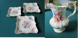 Hammersley England Pitcher Creamer Floral - Three Square Dishes Pick One - £85.50 GBP