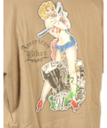 Biker Pin Up Girl Tee Shirt Men&#39;s XL 1991 Vintage - $16.26 CAD