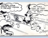Diner Hold the Chicken Make it Pea Cooper Signed Comic Chrome Postcard J16 - $3.56