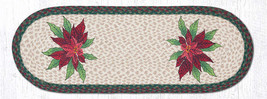 Earth Rugs OP-508 Poinsettia Oval Patch Runner 13&quot; x 36&quot; - £35.47 GBP