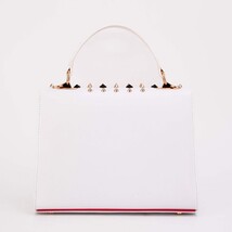 The Infanta White Spike Leather Handbag image 3