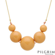 PILGRIM SKANDERBORG Necklace With Simulated gems Yellow Base metal and Orange - £19.67 GBP