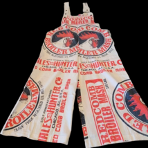 Flour Sack ROOSTER Overalls Coveralls W/ Straps Garden Hippie Cottage Co... - $103.95