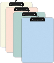 4 Pack Colored Clip Boards,Plastic Clipboards with Low Profile Metal Clip,Hangab - $14.95