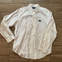 Vintage Ralph Lauren Double Pony Shirt White Button Down Long Sleeve Casual - £39.04 GBP