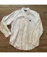 Vintage Ralph Lauren Double Pony Shirt White Button Down Long Sleeve Casual - £39.37 GBP