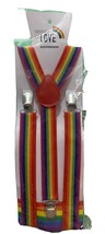 Rainbow Suspenders Adjustable Unisex  Pride Love 1&quot; Wide - $274.34 MXN