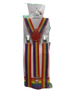 Rainbow Suspenders Adjustable Unisex  Pride Love 1&quot; Wide - $271.67 MXN