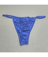 Fredericks of Hollywood Blue Beaded Satin String Panty Size XS / Small V... - $821.64 MXN