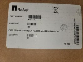 NEW NetApp 111-03801 4-Port 12GB MiniSASHD HBA PCIe Storage Controller X... - $1,484.95