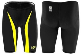 New Michael Phelps Xpresso Competition Swim Suit Men&#39;s 28 Black/Yellow Nib $324 - £99.73 GBP