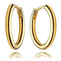 DREMMY STUDIOS Dainty Gold Huggie Hoop Earrings 14K Gold Filled Charm Huggie ... - £34.90 GBP