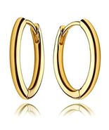 DREMMY STUDIOS Dainty Gold Huggie Hoop Earrings 14K Gold Filled Charm Hu... - £34.49 GBP
