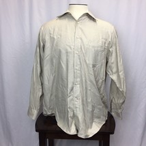 Daniel Cremieux Classics Mens 17/35 Shirt Long Sleeve Button Down White &amp; Tan - £8.14 GBP