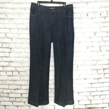 Venezia Jeans Womens Size 1 Average Blue Wide Leg Trouser Stretch Red Tr... - $21.98