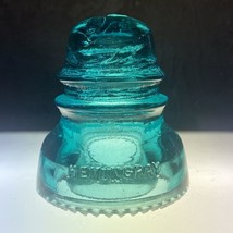 Vintage HEMINGRAY No 40 Glass Insulator Aqua Teal Blue See Details - £8.00 GBP