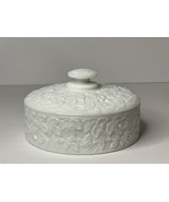 VTG Westmoreland Milk Glass Bramble Maple Leaf Chocolate Box Trinket Can... - £34.41 GBP